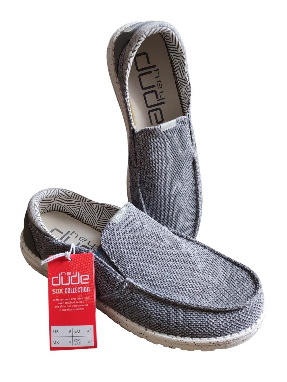 Hey Dude Size 9 Thad Sox Sharskin Grey Shoes